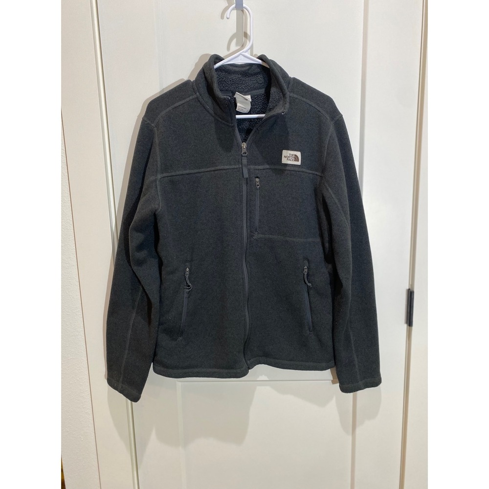 The North Face Gordon Lyons Full Zip Fleece Jacket Mens Medium Dark Gray Heather